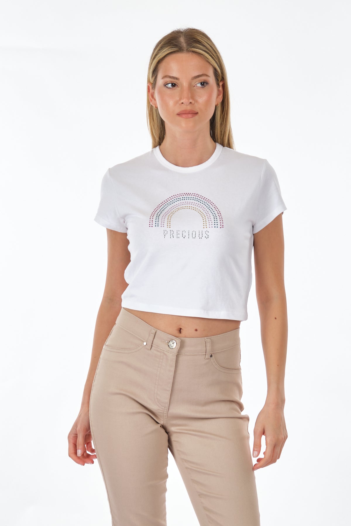 Only Minimalist Crop T-Shirt - Kısa Kol Yuvarlak Yaka Günlük İkincil görsel
