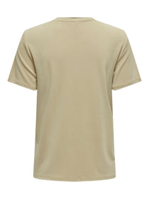 Only Minimalist Oversize Tişört - Yuvarlak Yaka Kısa Kol - Günlük