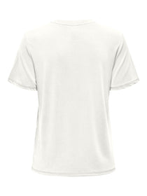 Only Minimalist Oversize Tişört - Yuvarlak Yaka Kısa Kol - Günlük