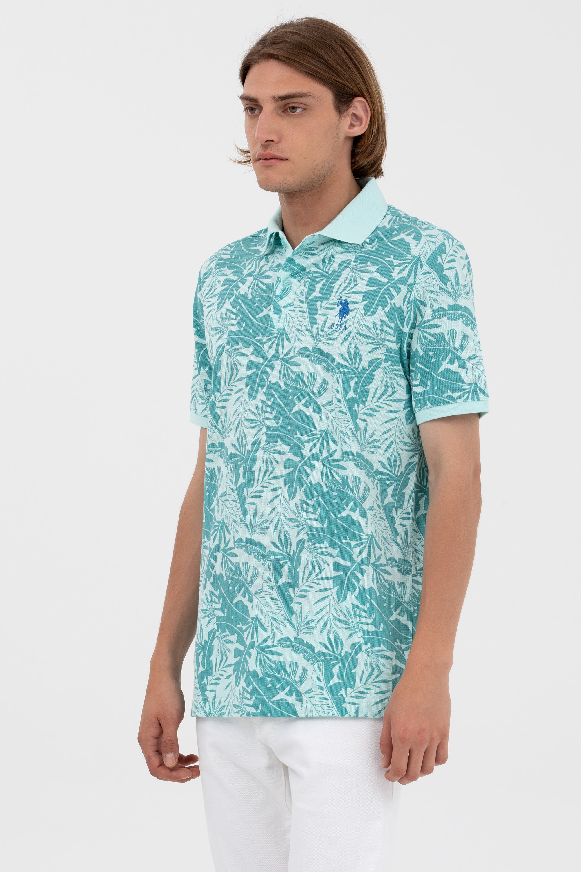 U.S. Polo Assn. Erkek Tropikal Desenli Polo Yaka Kısa Kol T-Shirt Translation missing: tr.content.product_image_secondary