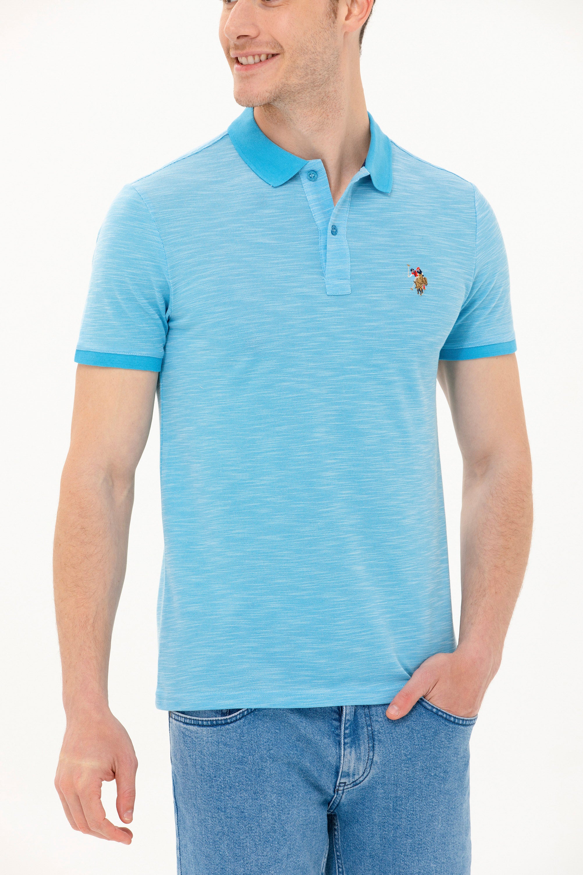 U.S. Polo Assn. Erkek Minimalist Polo Yaka Kısa Kol T-Shirt - Günlük Stil
