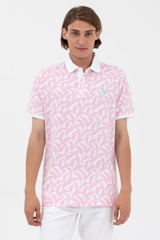 U.S. Polo Assn. Erkek Kısa Kol Polo Yaka Desenli T-Shirt - Regular Fit