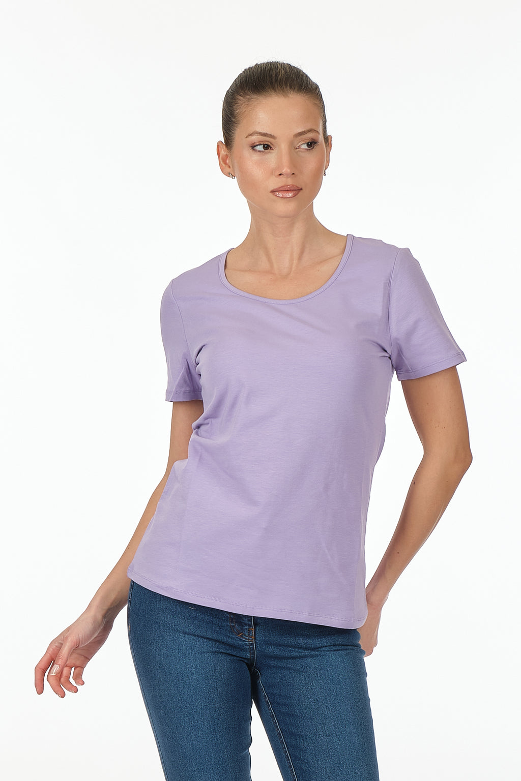Vedi Minimalist Kadın T-Shirt - Kısa Kol Yuvarlak Yaka - Günlük