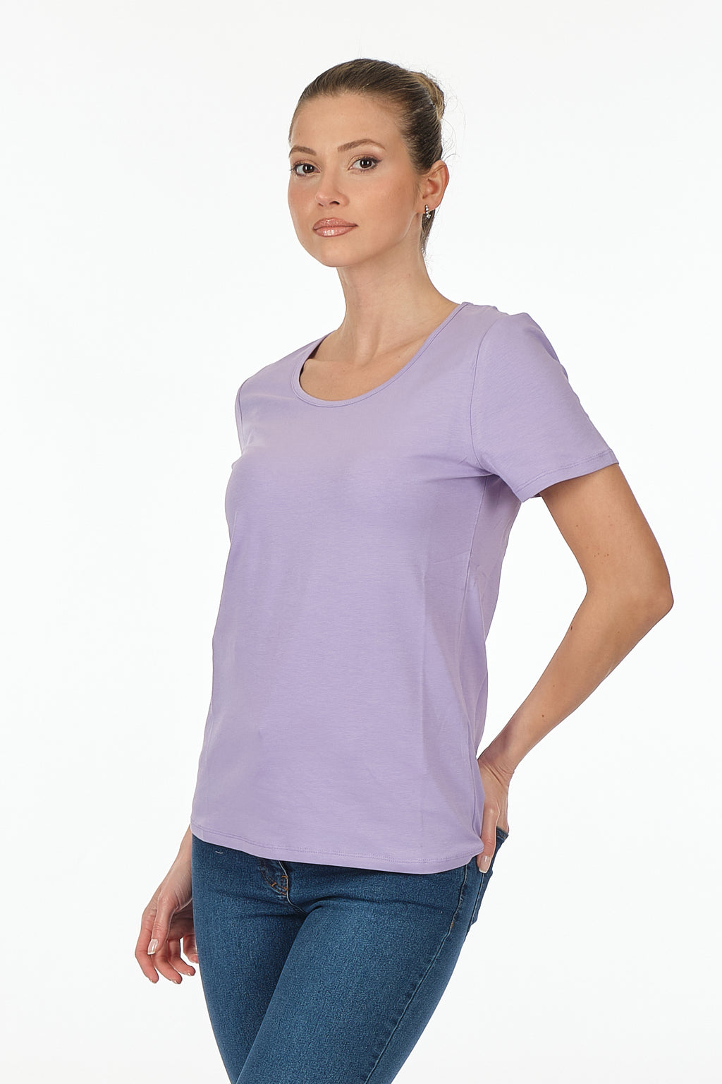 Vedi Minimalist Kadın T-Shirt - Kısa Kol Yuvarlak Yaka - Günlük