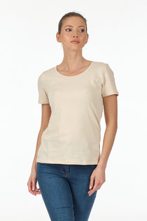 Vedi Minimalist Kadın T-Shirt - Kısa Kol Yuvarlak Yaka - Günlük