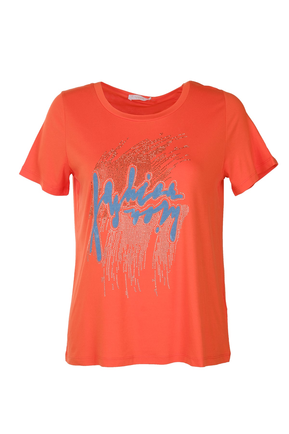 Vedi Minimalist Taş Detaylı Kadın T-Shirt - Kısa Kol Yuvarlak Yaka Translation missing: tr.content.product_image_secondary