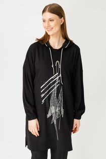 Müsemma Oversize Kapüşonlu Midi Kadın Takım - Minimalist, Günlük