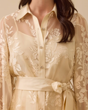 desenli i̇ç bluzlu transparan takım Seçil