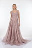 Tiara Abiye Elbise - V Yaka Nakış Detaylı Midi Boy