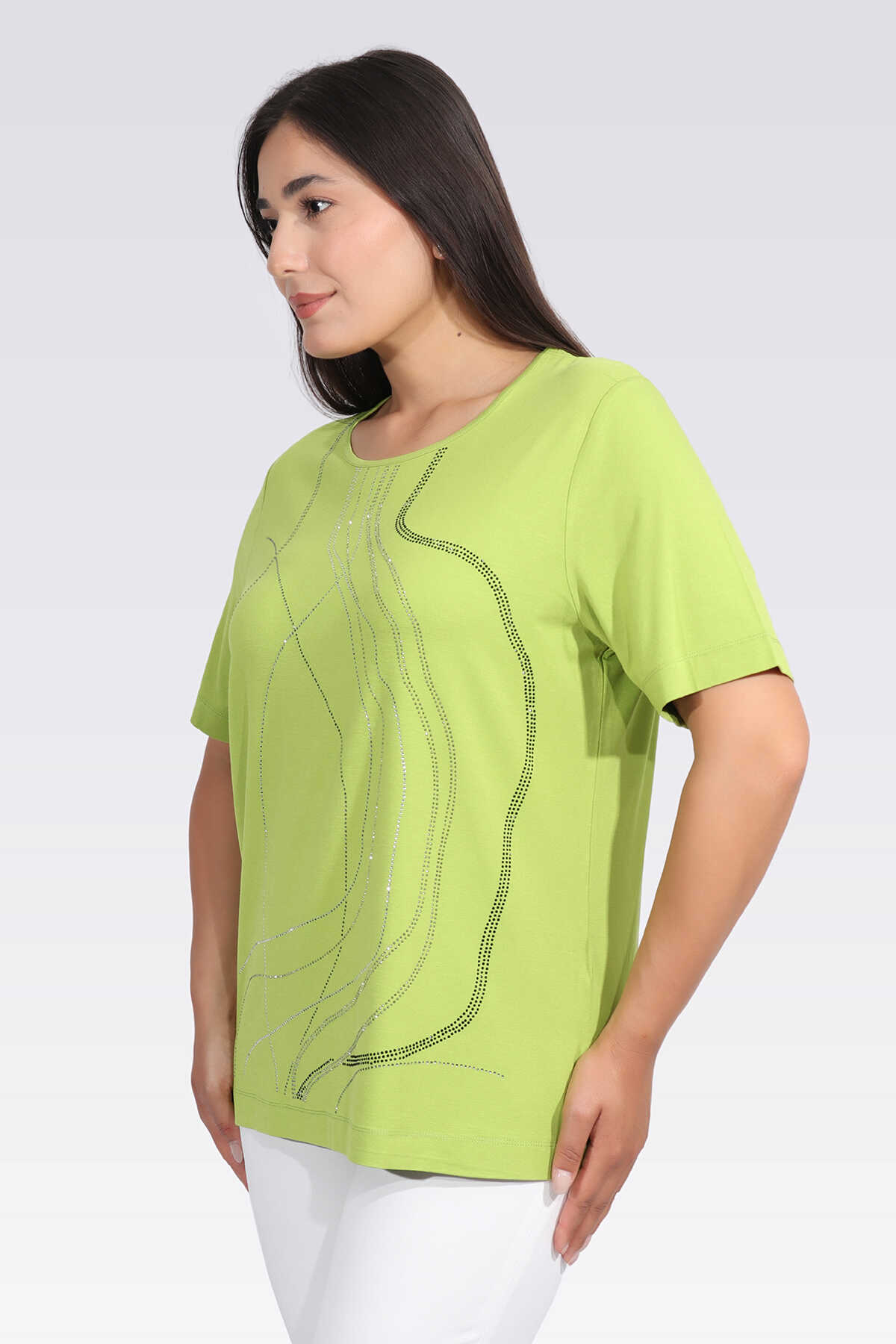 Tolga Saraçoğlu Oversize Kısa Kol Minimalist Kadın Bluz - Günlük Şıklık Translation missing: tr.content.product_image_secondary