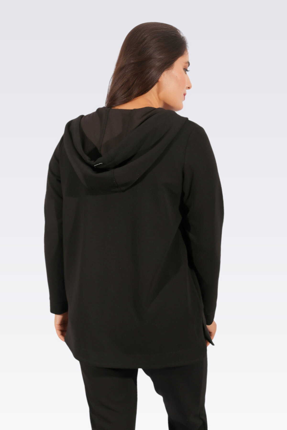 Tolga Saraçoğlu Oversize Kapüşonlu Midi Kadın Ceket - Günlük & Spor Translation missing: tr.content.product_image_secondary