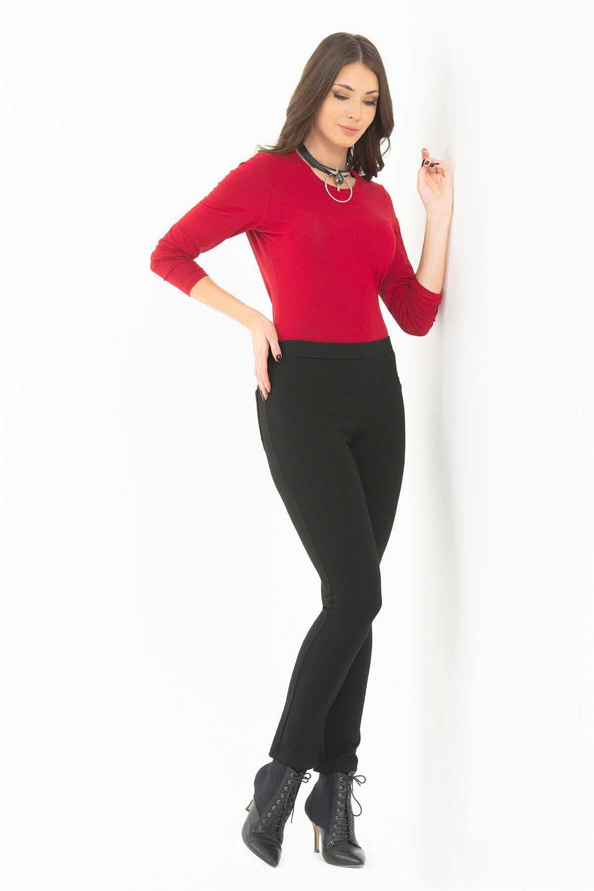 Tolga Saraçoğlu Minimalist Midi Kadın Pantolon - Günlük Şıklık Translation missing: tr.content.product_image_main