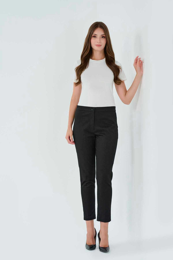 Tolga Saraçoğlu Minimalist 7/8 Boy Kadın Pantolon - Yüksek Bel