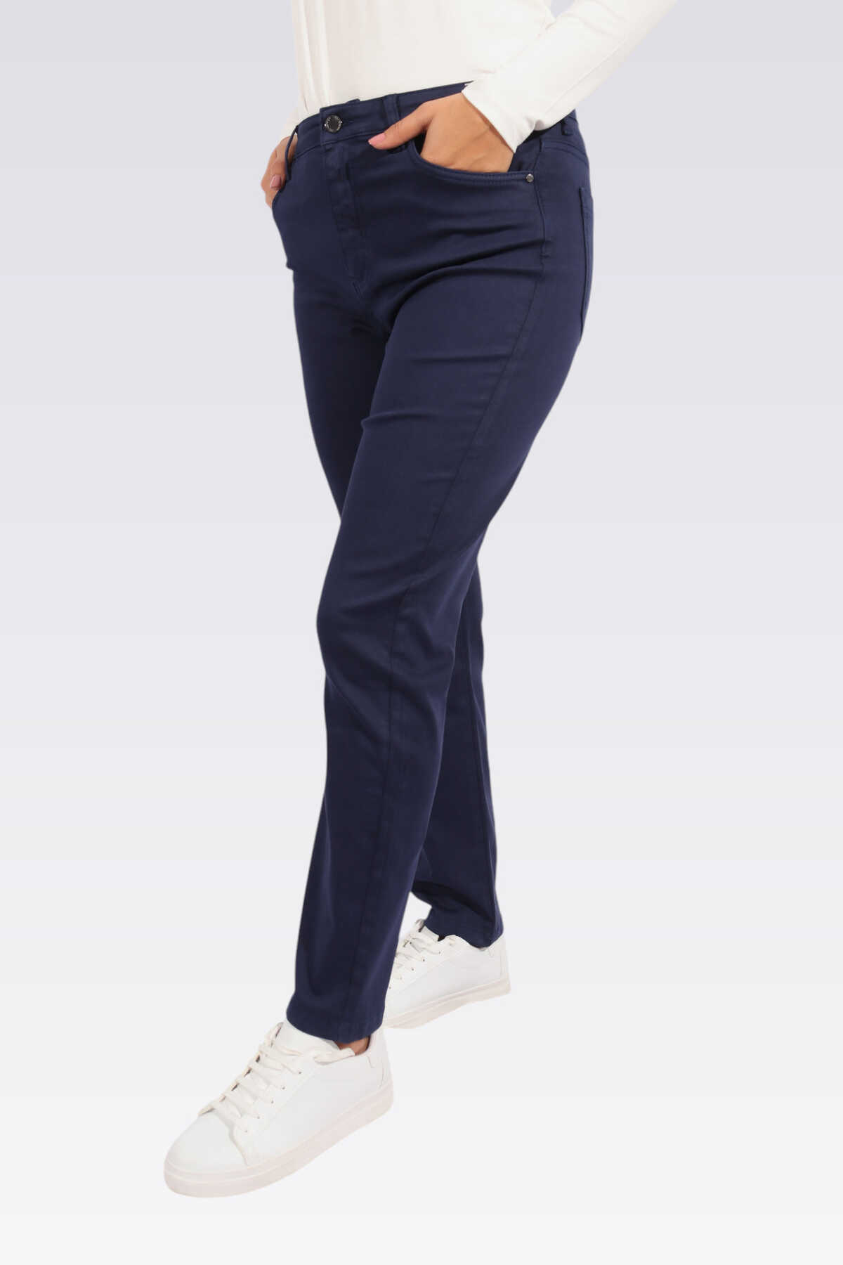 Tolga Saraçoğlu Minimalist Yüksek Bel Regular Fit Kadın Pantolon - Günlük Translation missing: tr.content.product_image_secondary