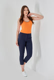 Tolga Saraçoğlu Minimalist Crop Kadın Pantolon - Yüksek Bel, Günlük Stil
