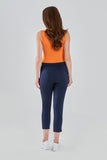 Tolga Saraçoğlu Minimalist Crop Kadın Pantolon - Yüksek Bel, Günlük Stil