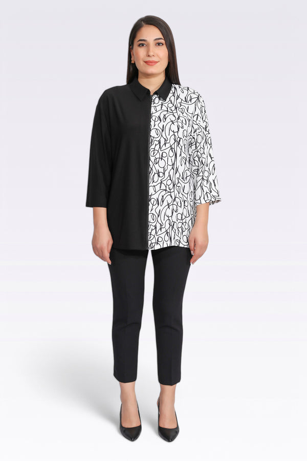 Tolga Saraçoğlu Oversize 3/4 Kol Gömlek Yaka Kadın Ceket - Minimalist Stil