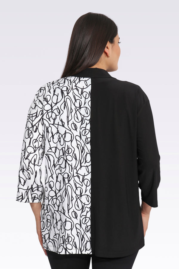 Tolga Saraçoğlu Oversize 3/4 Kol Gömlek Yaka Kadın Ceket - Minimalist Stil