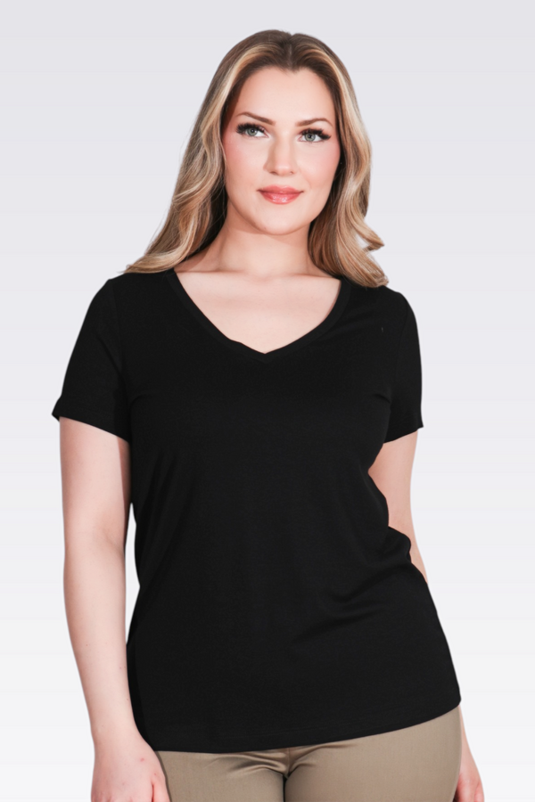 Tolga Saraçoğlu V Yaka Kısa Kol T-Shirt 26YTS10839 İkincil görsel
