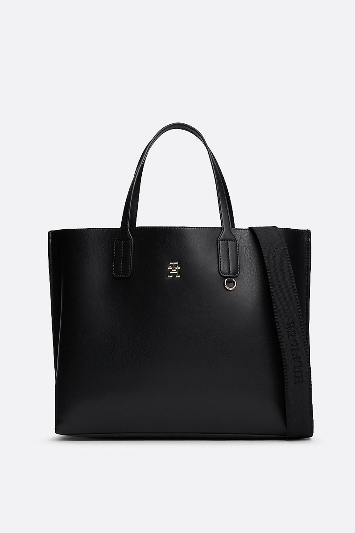 Tommy Hilfiger Minimalist Deri Tote Kadın Çantası - Günlük Kullanım