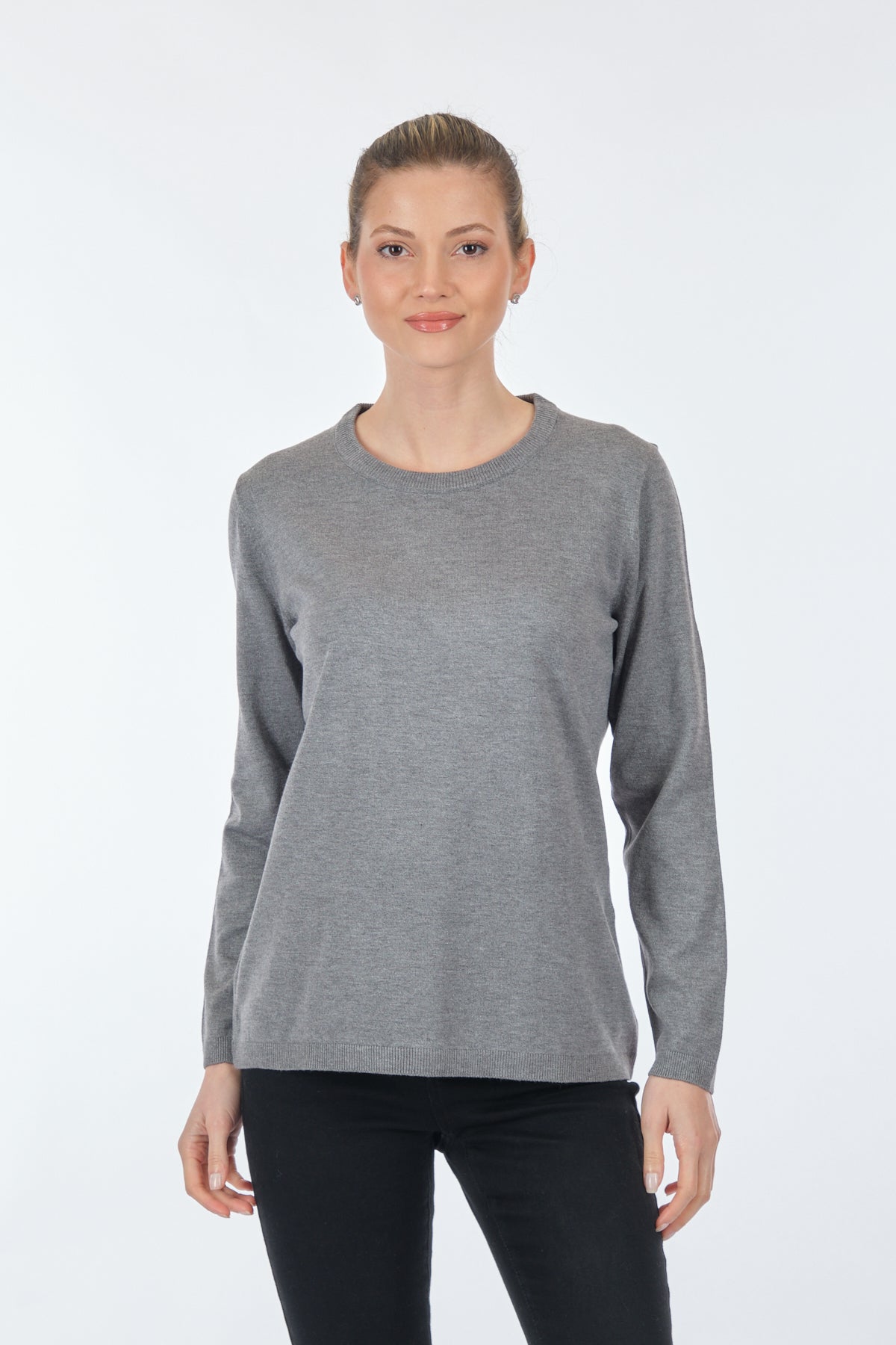 Desen Minimalist Oversize Kadın Triko - Uzun Kollu Yuvarlak Yaka Translation missing: tr.content.product_image_secondary