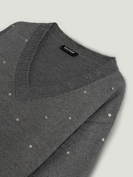 Taş Detaylı Triko Nocturne