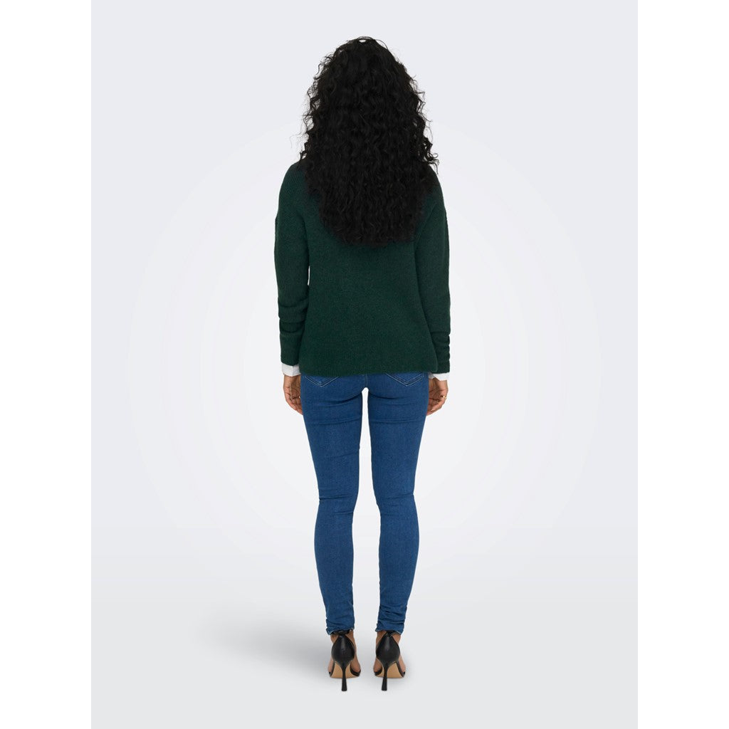 Only V Yaka Oversize Uzun Kollu Kadın Kazak - Günlük Kışlık Rahat