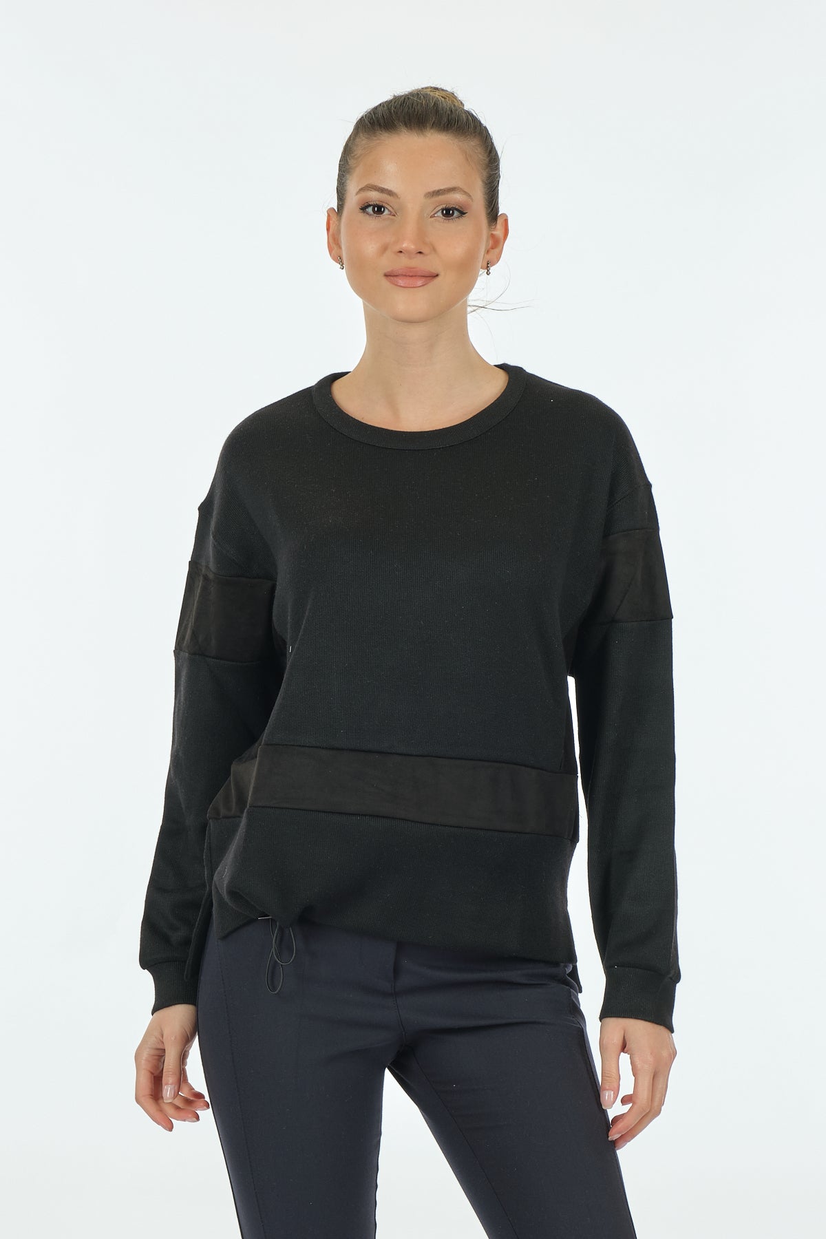 Vedi Minimalist Oversize Uzun Kol Kadın Sweatshirt - Rahat ve Şık Translation missing: tr.content.product_image_secondary