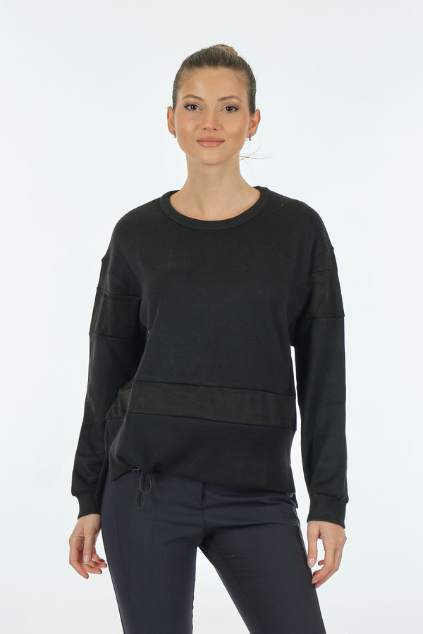 Vedi Minimalist Oversize Uzun Kol Kadın Sweatshirt - Rahat ve Şık