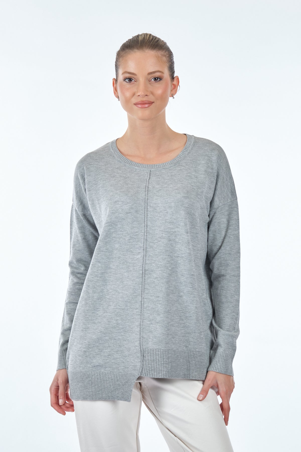 Vedi Oversize Minimalist Asimetrik Kadın Kazak - Uzun Kol Translation missing: tr.content.product_image_secondary