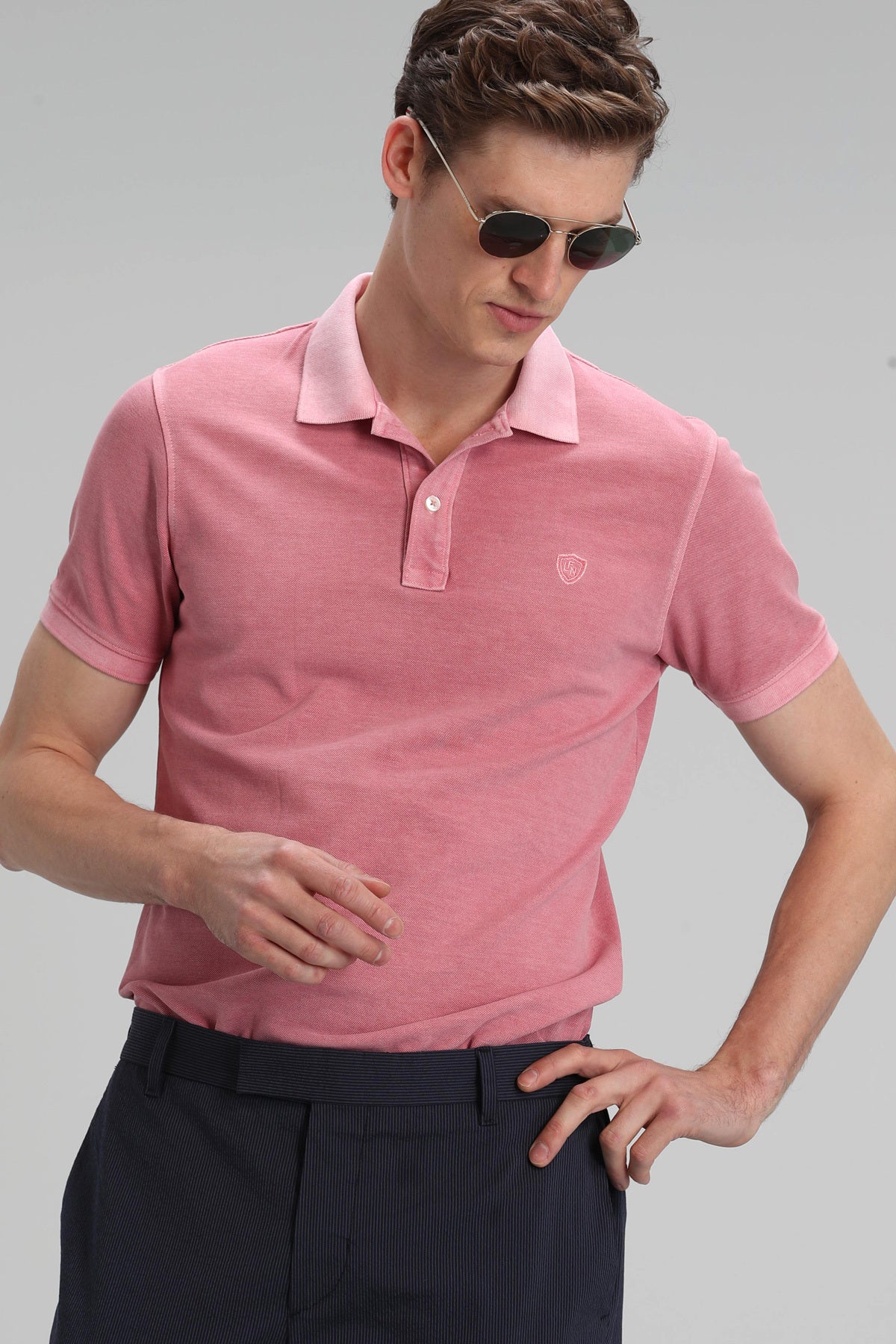 Lufian Minimalist Polo Yaka Erkek T-Shirt - Kısa Kol, Günlük Kullanım