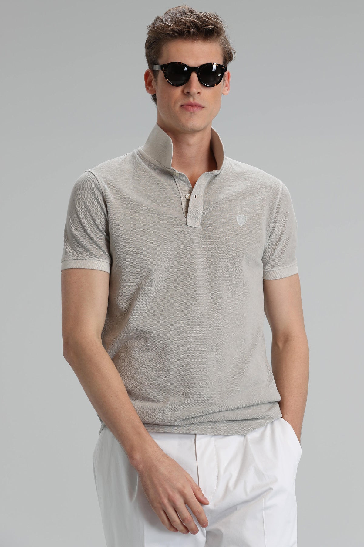 Lufian Minimalist Polo Yaka Erkek T-Shirt - Kısa Kol, Günlük Kullanım Translation missing: tr.content.product_image_secondary