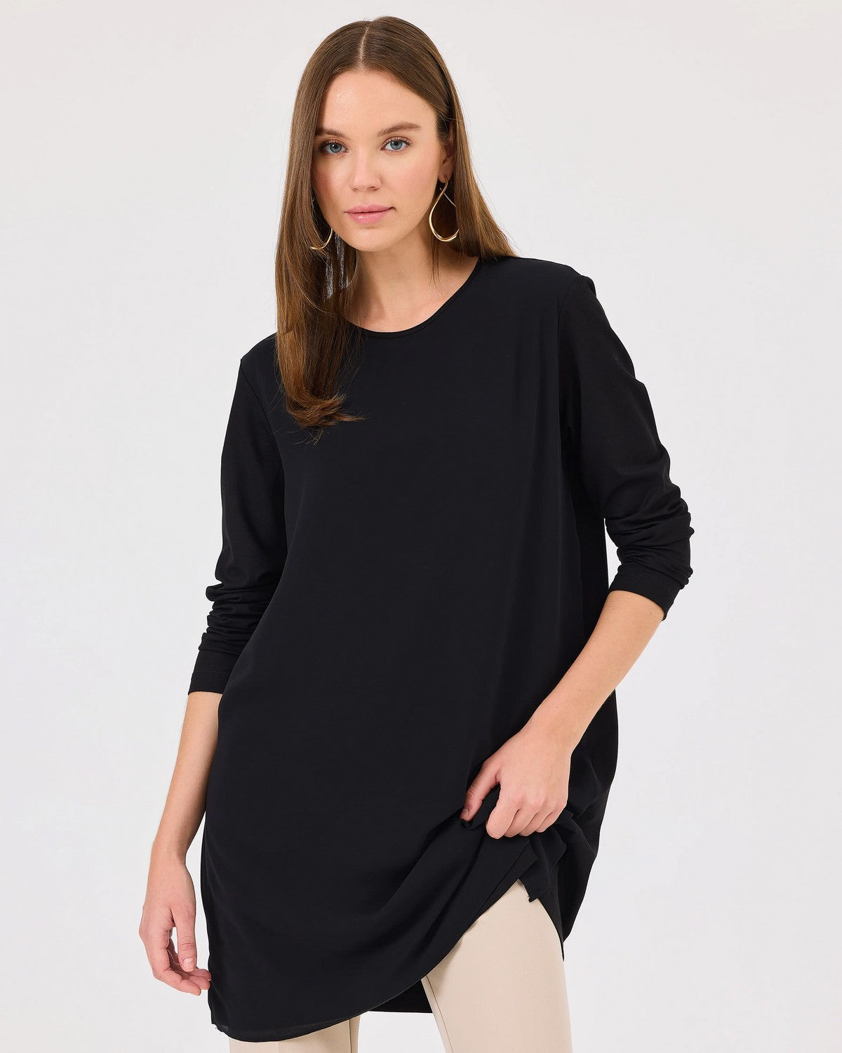 Scl Kadın Oversize Uzun Kol Midi Bluz - Minimalist Stil Translation missing: tr.content.product_image_secondary