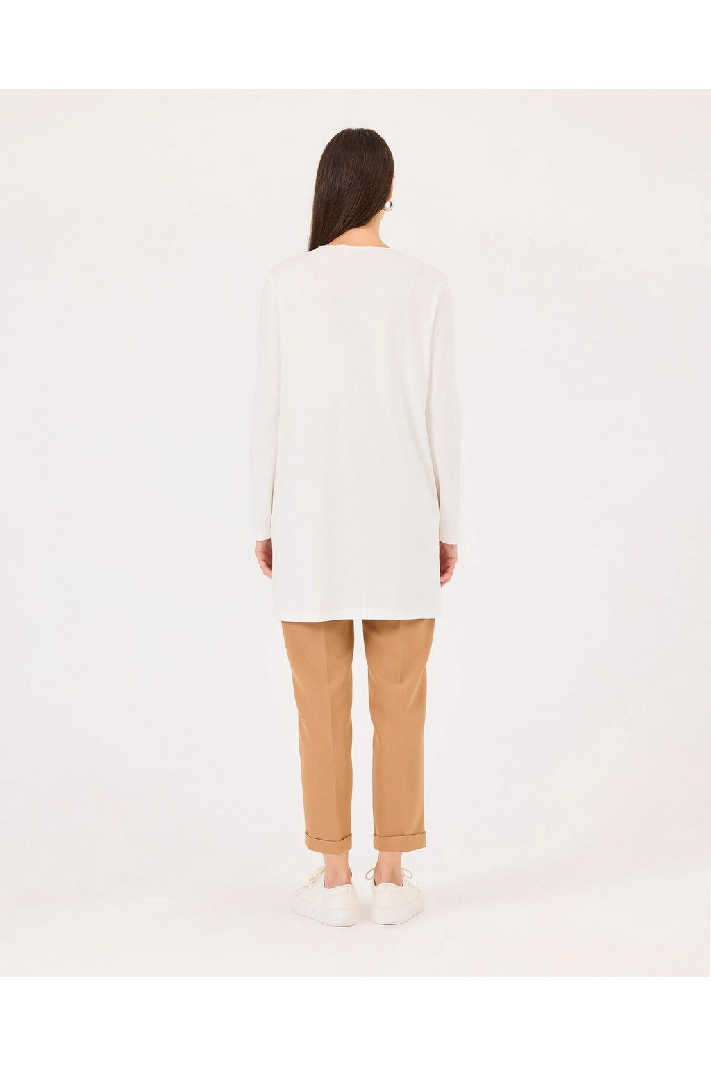 Scl Kadın Oversize Uzun Kol Midi Bluz - Minimalist Stil