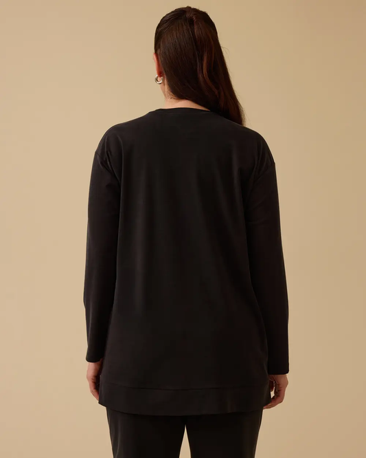 Gala-xi Oversize Uzun Kol Midi Tunik - Minimalist Günlük Stil