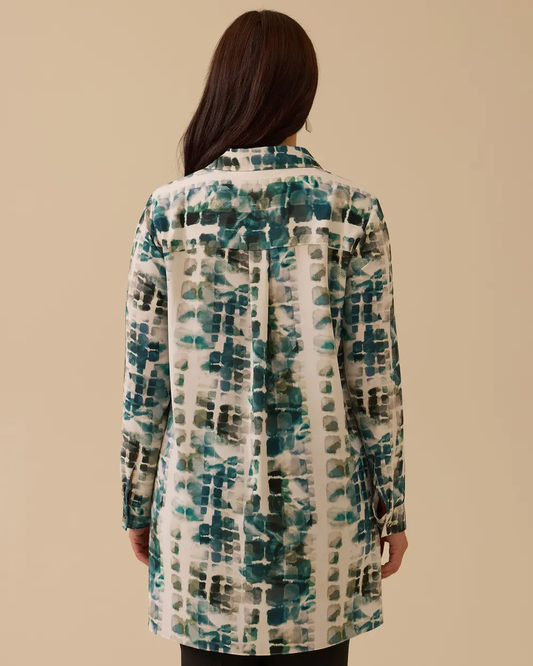 büyük beden gömlek yaka desenli tunik Gala-Xi