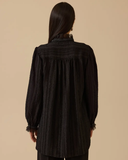 dokulu şifon fular detaylı tunik Scl