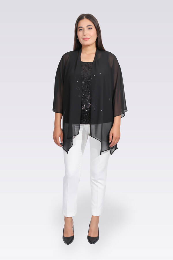 Tolga Saraçoğlu Oversize Şifon Midi Tuni̇k - Minimalist Günlük Stil Translation missing: tr.content.product_image_secondary