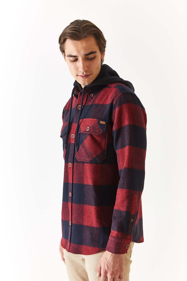 U.S. Polo Assn. Erkek Oversize Flanel Gömlek - Kaban Yaka - Uzun Kol