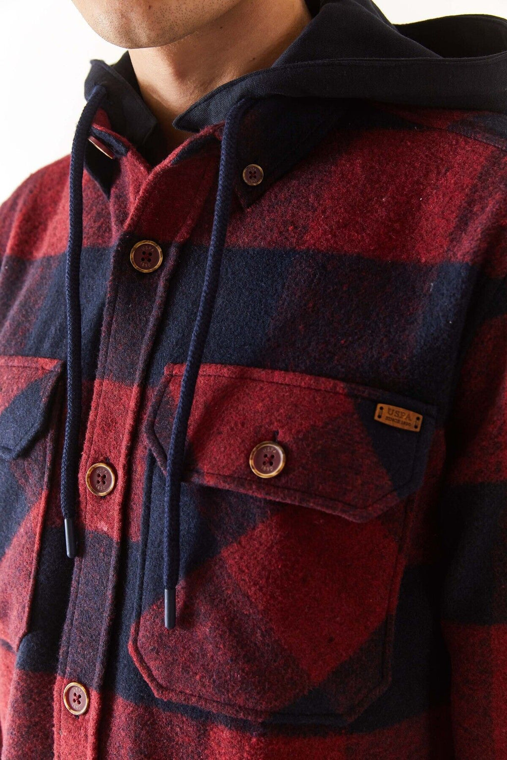 U.S. Polo Assn. Erkek Oversize Flanel Gömlek - Kaban Yaka - Uzun Kol