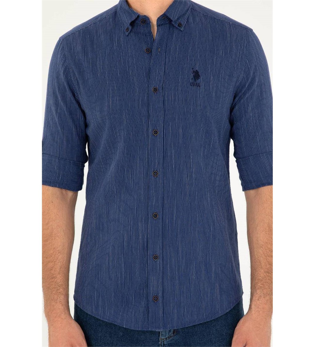 U.S. Polo Assn. Minimalist 3/4 Kol Erkek Gömlek - Günlük Şıklık