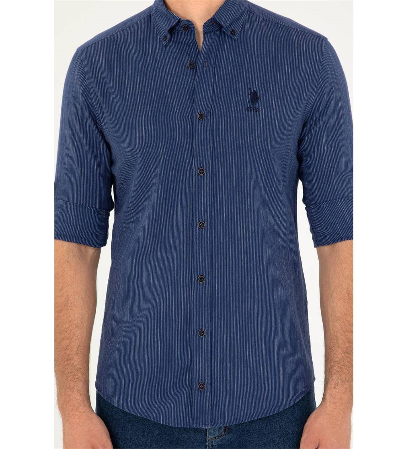 U.S. Polo Assn. Minimalist 3/4 Kol Erkek Gömlek - Günlük Şıklık