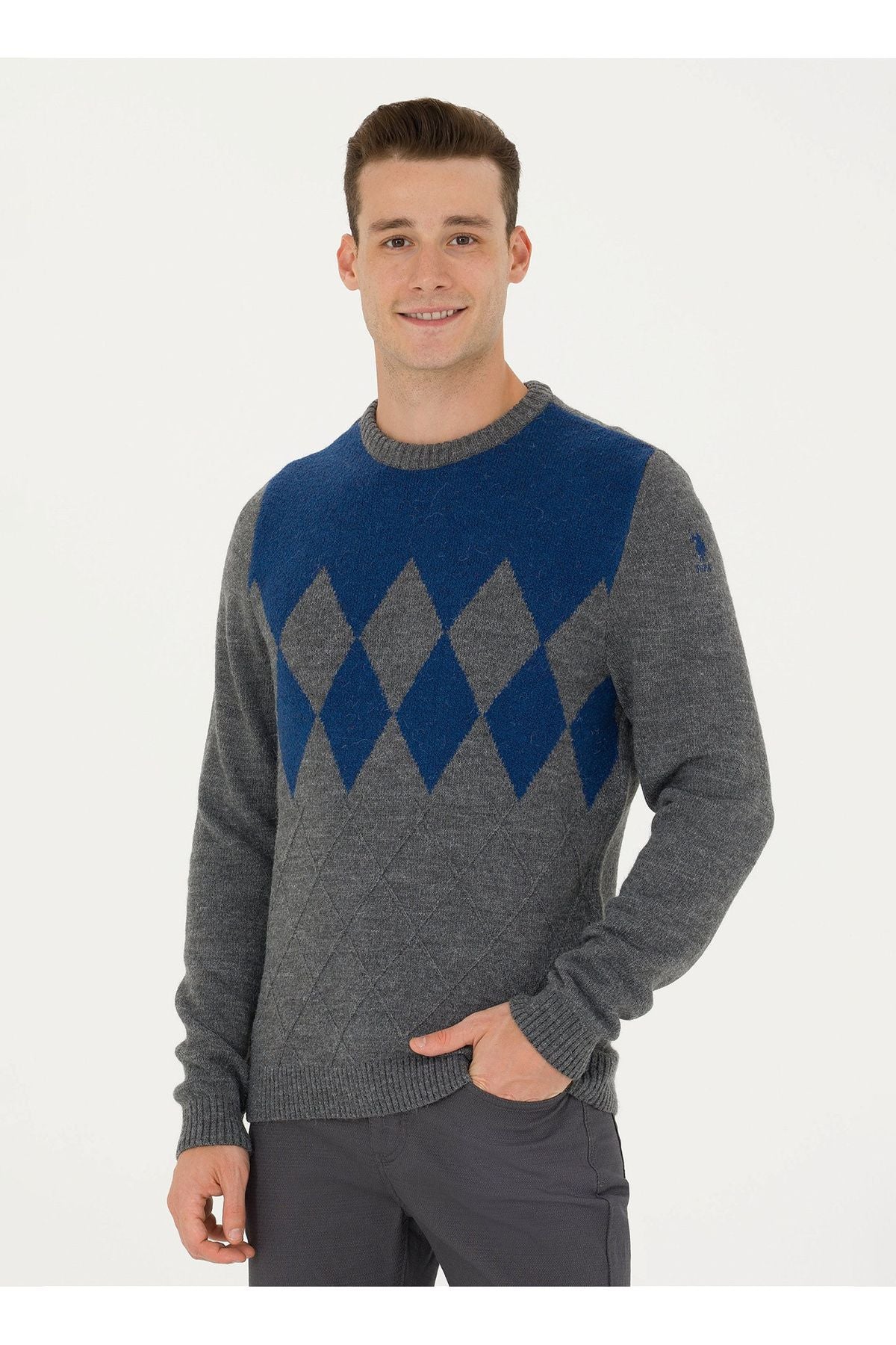 U.S. Polo Assn. Erkek Minimalist Yuvarlak Yaka Kazak - Günlük Stil Translation missing: tr.content.product_image_main