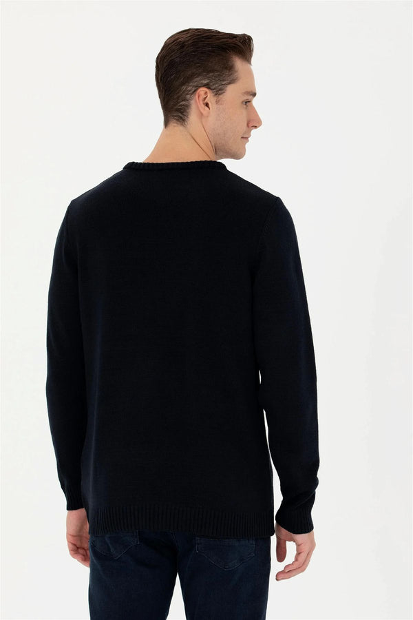 U.S. Polo Assn. Erkek Minimalist Yuvarlak Yaka Kazak - Günlük Stil