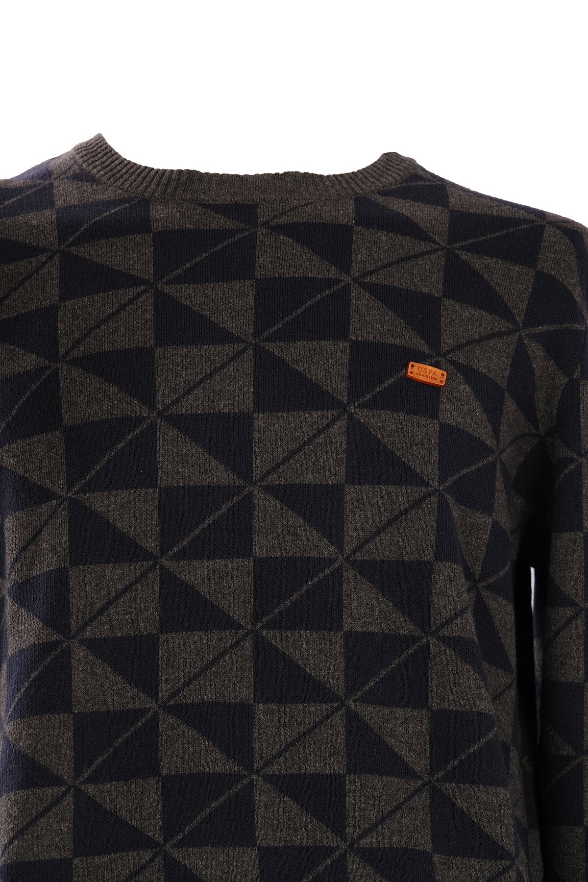 U.S. Polo Assn. Erkek Geometrik Desenli Uzun Kol Kazak - Minimalist Stil Translation missing: tr.content.product_image_main