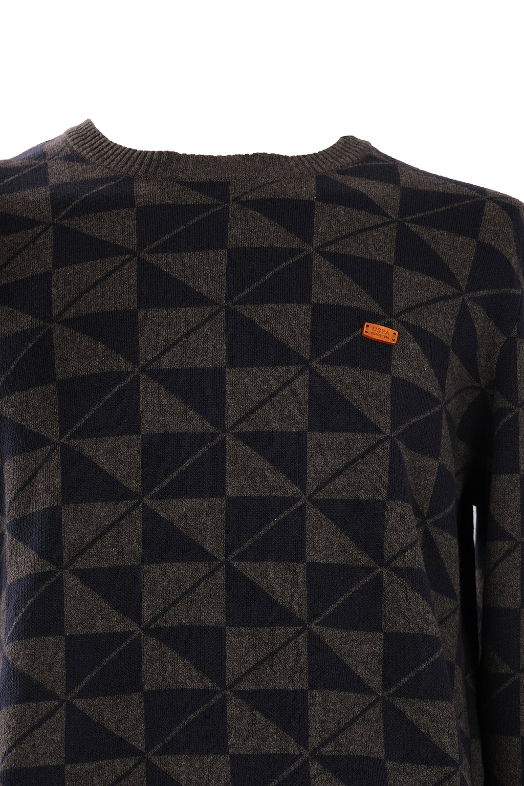 U.S. Polo Assn. Erkek Geometrik Desenli Uzun Kol Kazak - Minimalist Stil