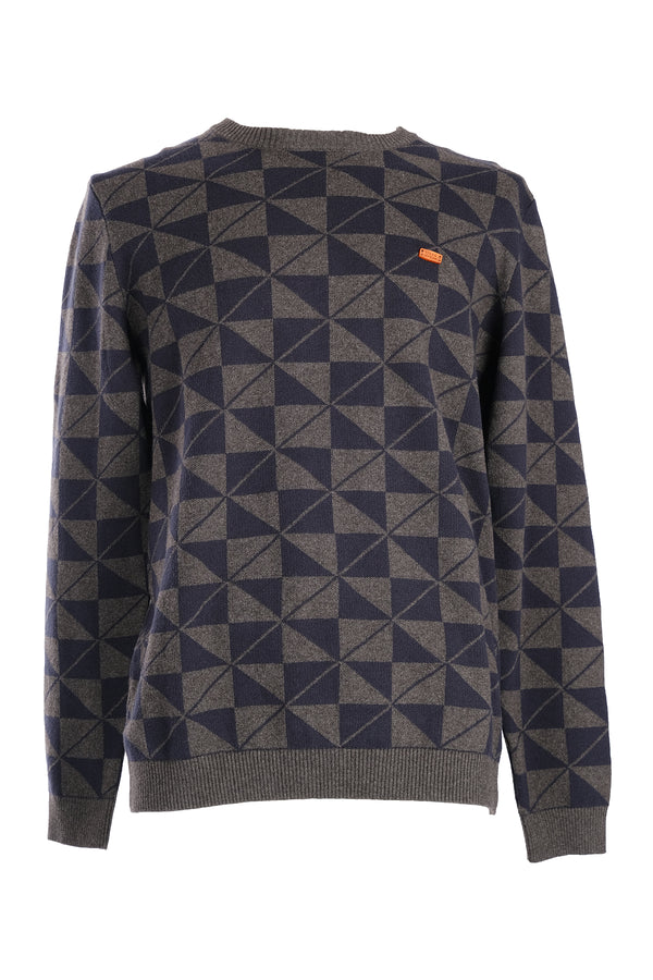 U.S. Polo Assn. Erkek Geometrik Desenli Uzun Kol Kazak - Minimalist Stil