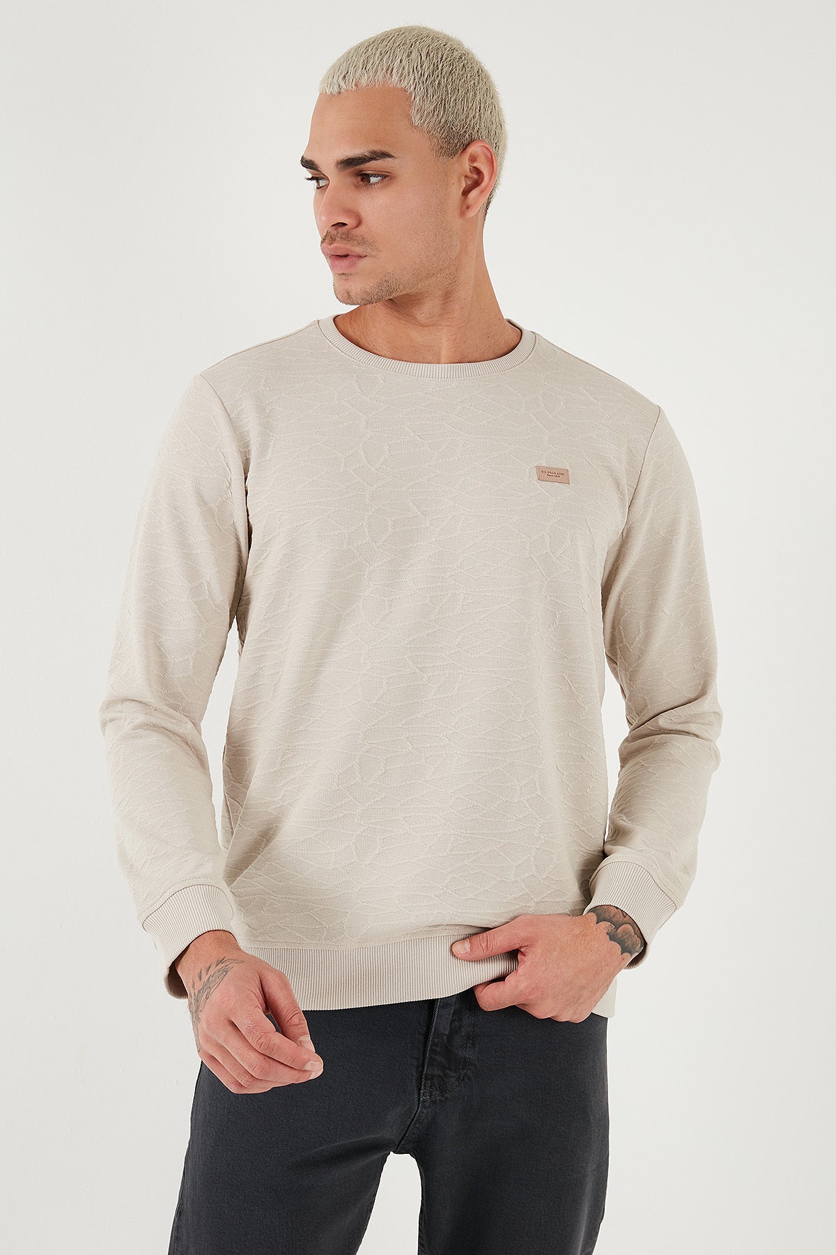 U.S. Polo Assn. Erkek Minimalist Uzun Kol Sweatshirt - Günlük Tarz Translation missing: tr.content.product_image_secondary
