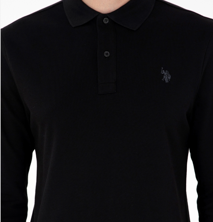U.S. Polo Assn. Erkek Uzun Kol Polo Yaka Sweatshirt - Günlük Minimalist Stil