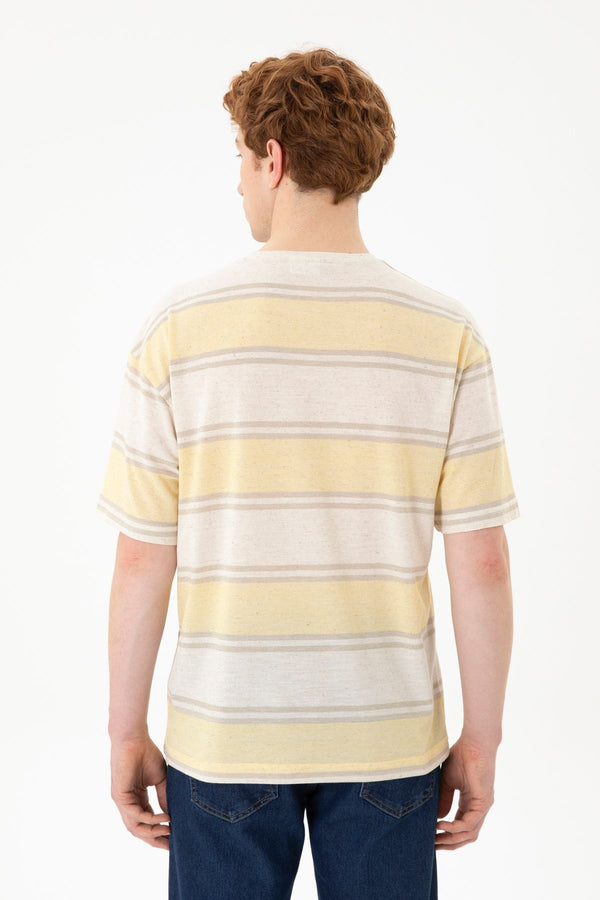 U.S. Polo Assn. Oversize Çizgili Erkek T-Shirt - Rahat ve Şık